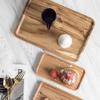 Acacia Wood Tray Solid Wood Tray Rectangular Wooden Tray Disc Japanese Tea Tray Barbecue Snack Cake Wooden Plate