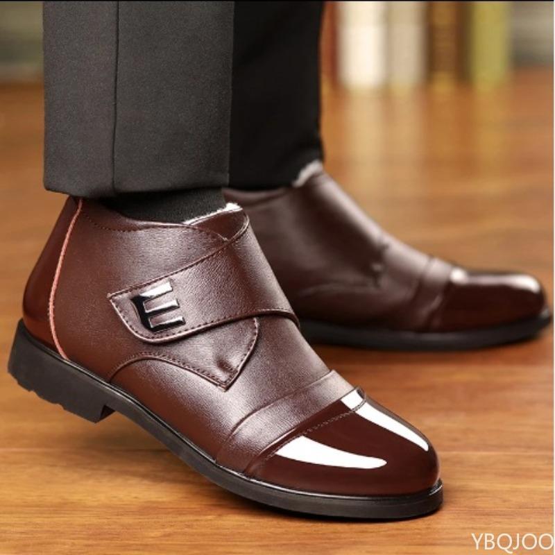 Fashion Winter Cotton Shoes Waterproof Thickened High Cut Simple Comfortable Cotton Boots Daily Anti Slip Wear-resistant Men's Shoes