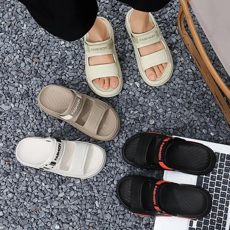 Fashion Platform Men's Shoe Slides Beach Anti-slip Adult Pvc Low Price Mascullino Fun Y2k Elegant Comfortable 2025 Fashion Male Slipper