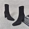 Fashion Autumn Square Toe Slim Women Ankle Boots Thick High Heels Ladies Shoes Fashion Square Toe Short Botas De Mujer