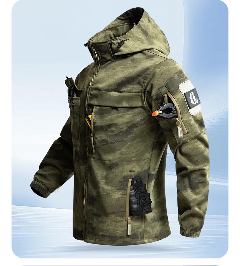 Unisex Wear-Resistant Camouflage Workwear Set for Spring & Autumn - Breathable, Thickened, Outdoor Tactical & Mountaineering Clothing.