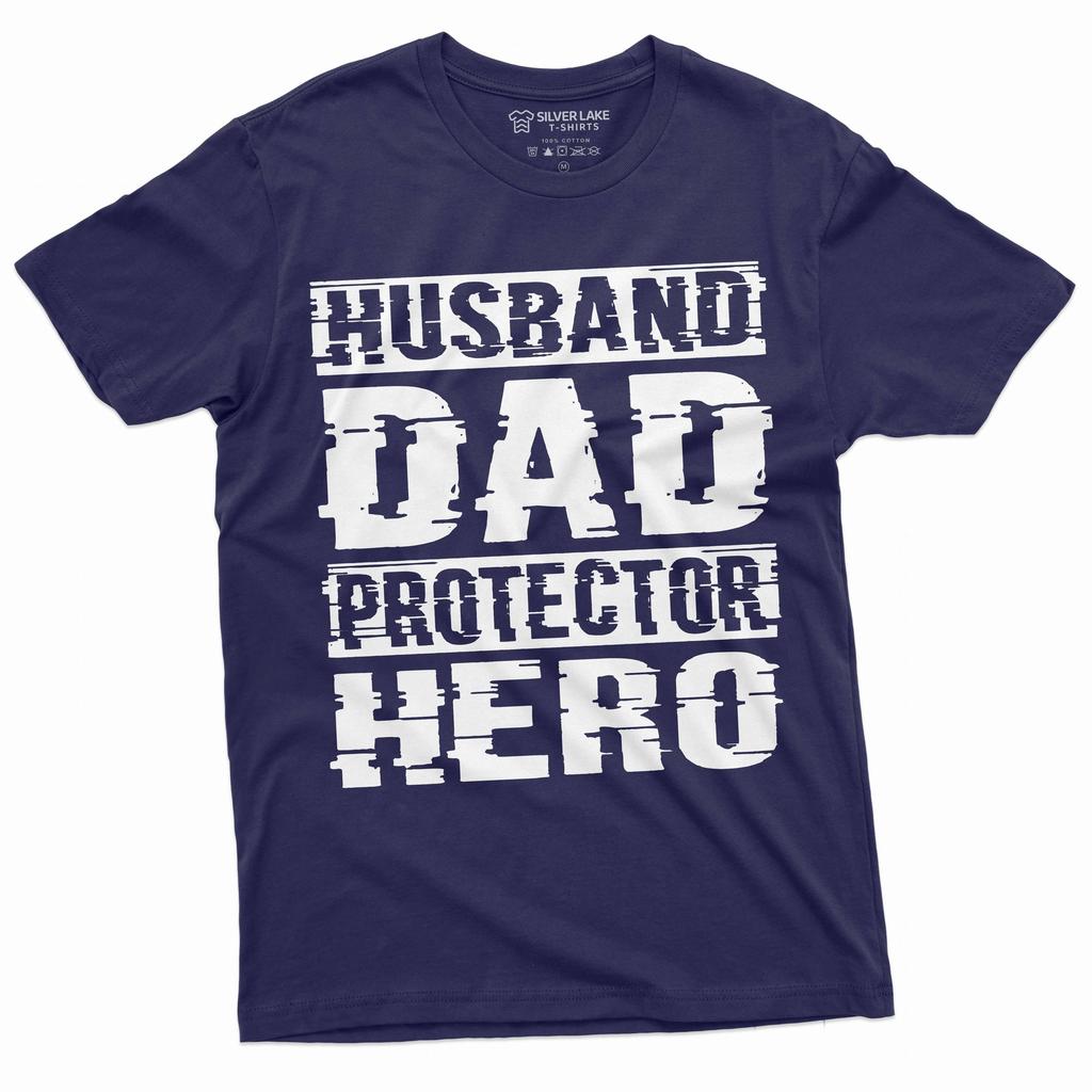 Men's Father's Day Husband Dad Protector Hero T-Shirt Mens Womens Tees Top Dad Husband Men Gifts