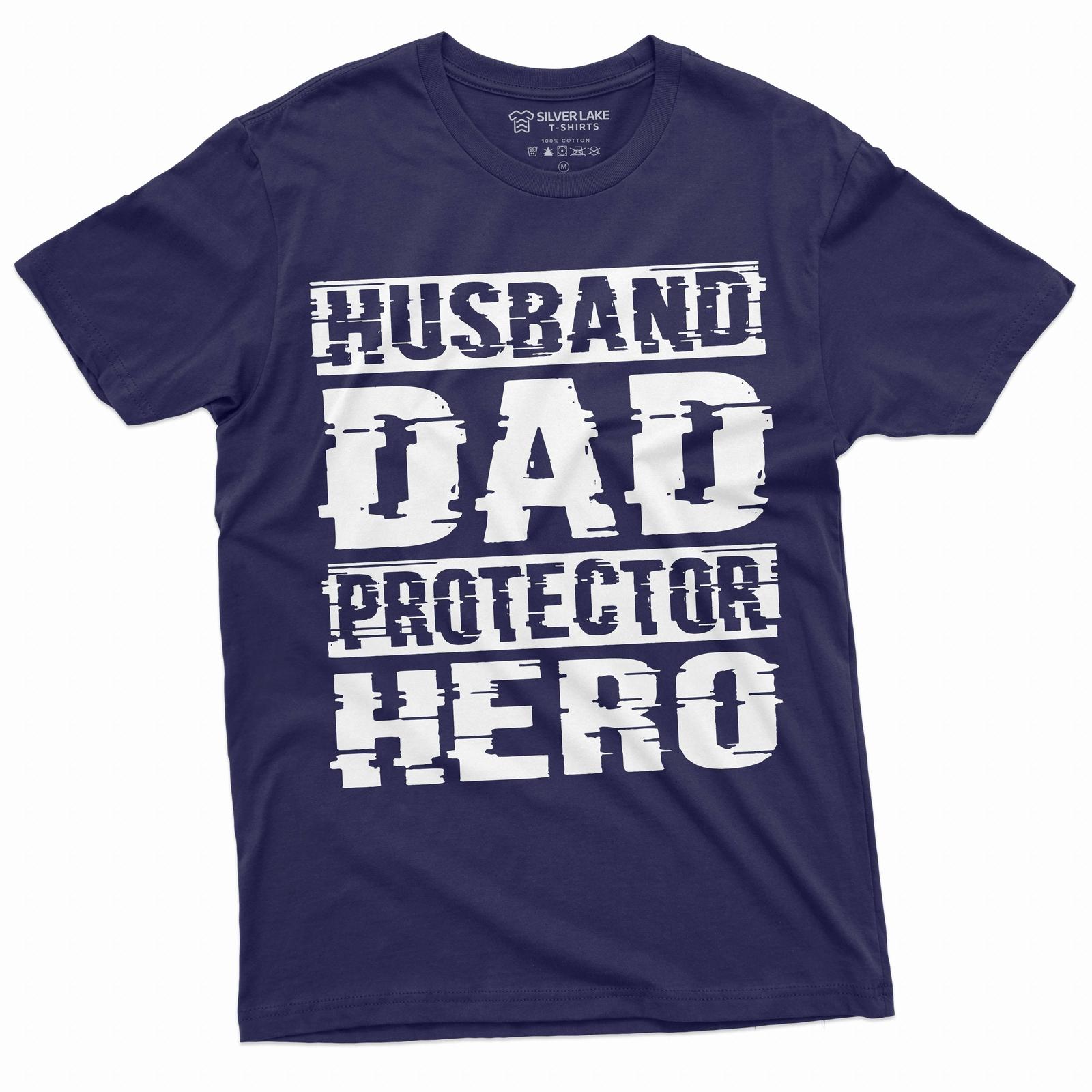 Men s Father s Day Husband Dad Protector hero T-Shirt Mens Womens Tees Top Dad Husband Men Gifts 3XL