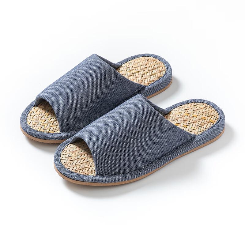 Bozong Японские хлопково-льняные плетеные домашние тапочки XL