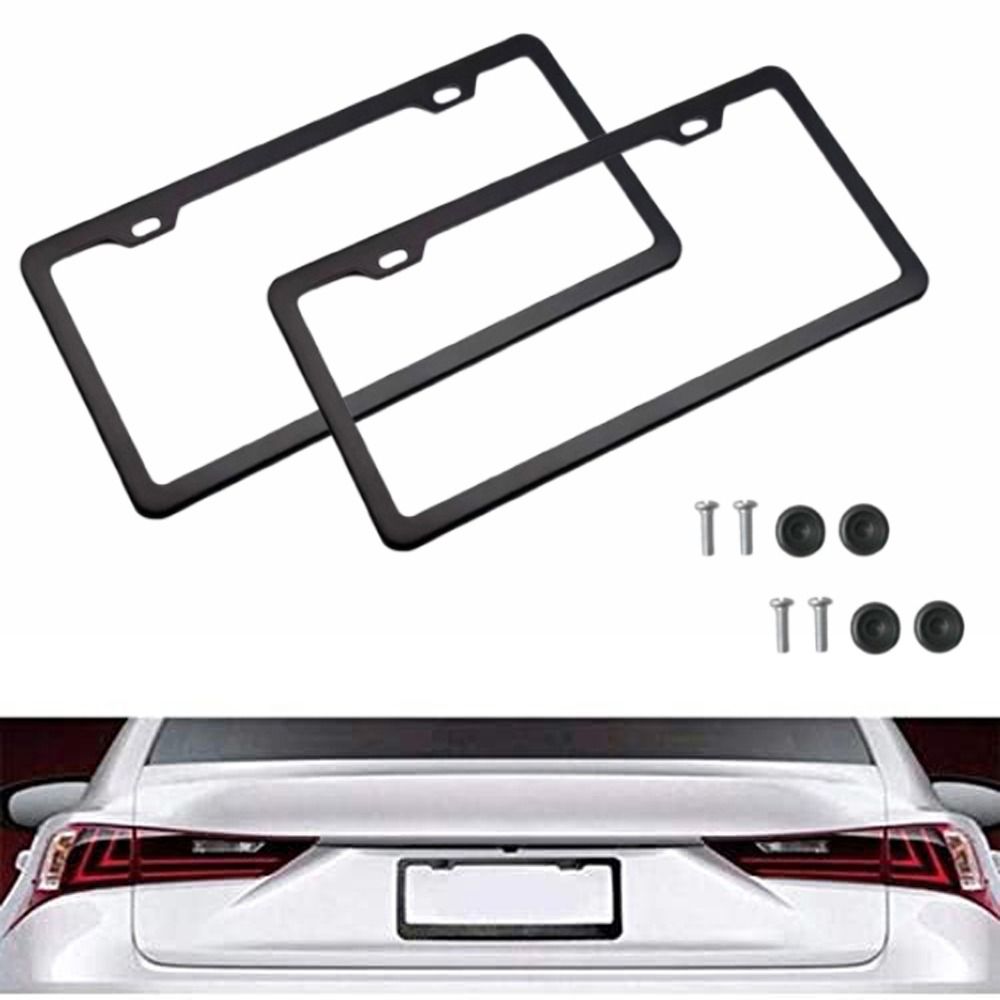 2Pcs Universal Car License Plate Frame 2 Hole Car Frame Plate Registration Plate Holder  Car Truck