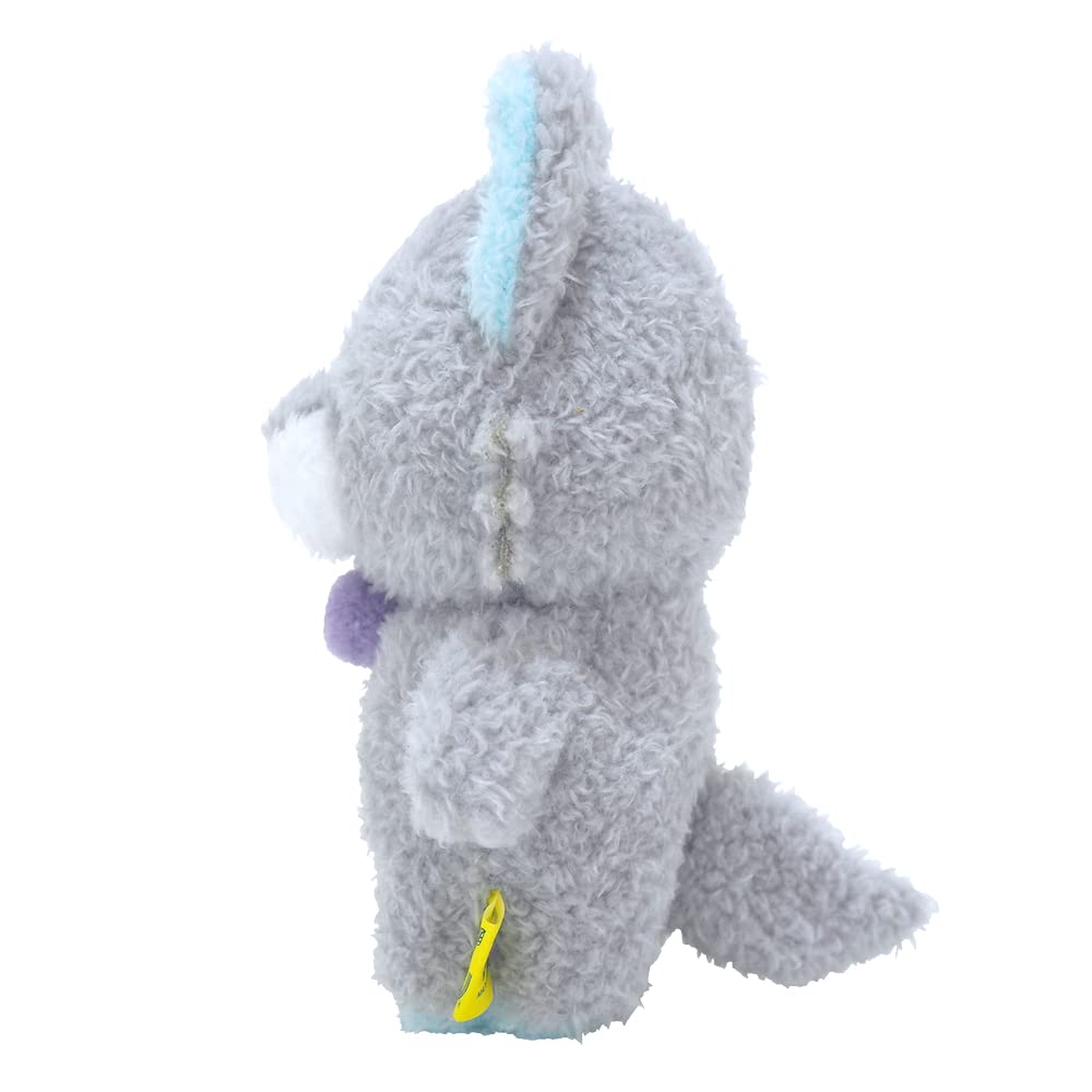 SunLemon Fluffy Watton Wolf Plush Toy, Gray, Small, 13 x 15 x 11 cm, Animal, P-8122