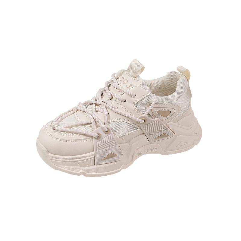 

Корейский стиль сетчатые дышащие удобные высокие толстые женские кроссовки 2024 модные кроссовки для бега спортивная обувь весна лето 40 покинуть белый