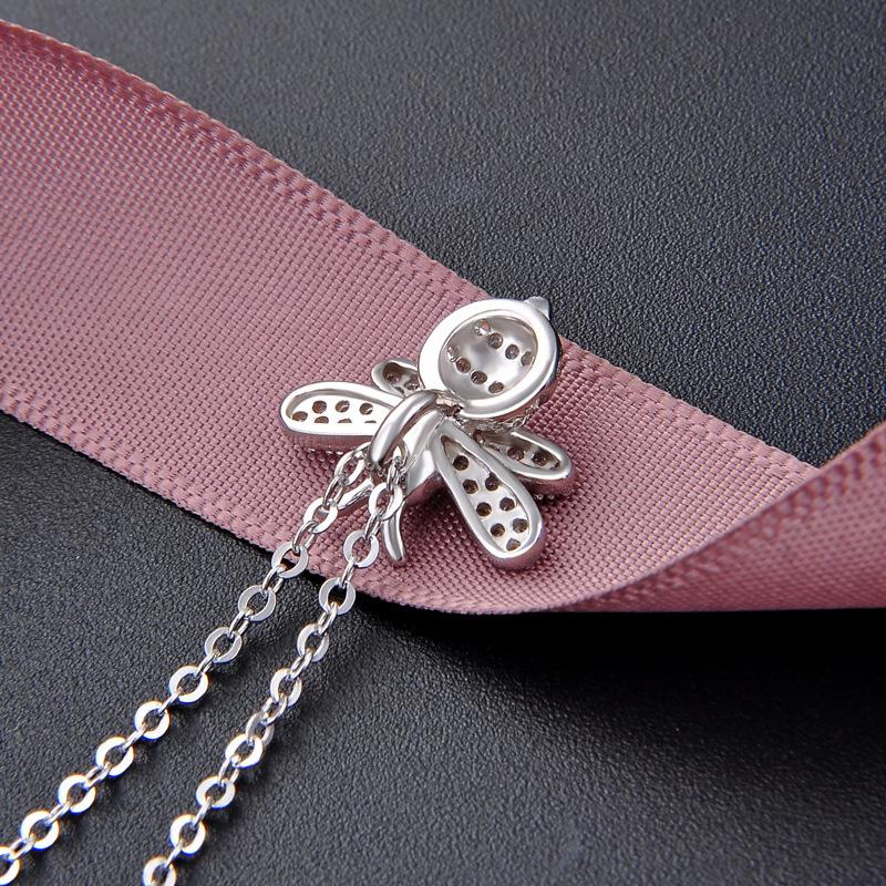 Lindon 925 Sterling Silver Classic Women Necklace Pendant Zircon Fashion Gift