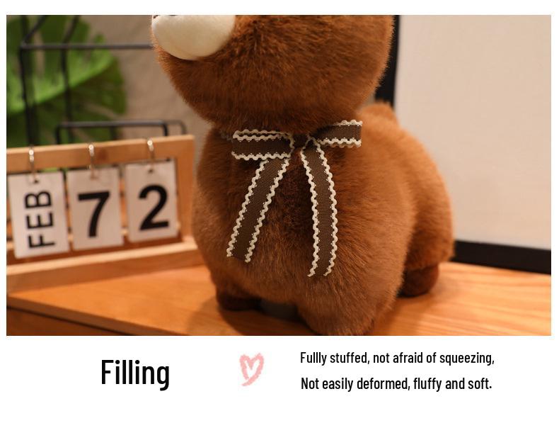 Adorable Alpaca Faux Fur Plush Sheep Zodiac Ornament Doll