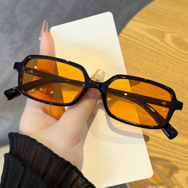 Fashion Retro Rectangle Small Frame Sunglasses For Men And Women Unisex Brown UV Protective Shades