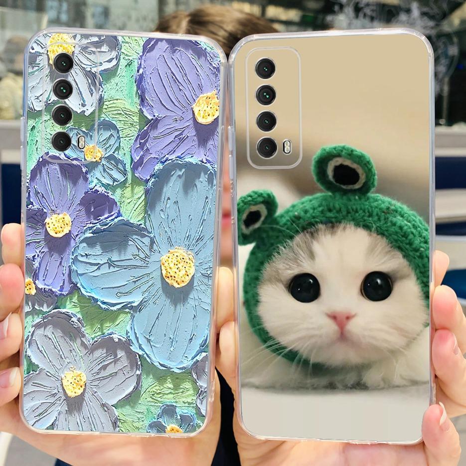 For Huawei P Smart 2021 Case PPA-LX1 PPA-LX2 New Fashion Painted Cover Soft TPU Phone Case For Huawei Y7a Psmart 2021 Coque Capa
