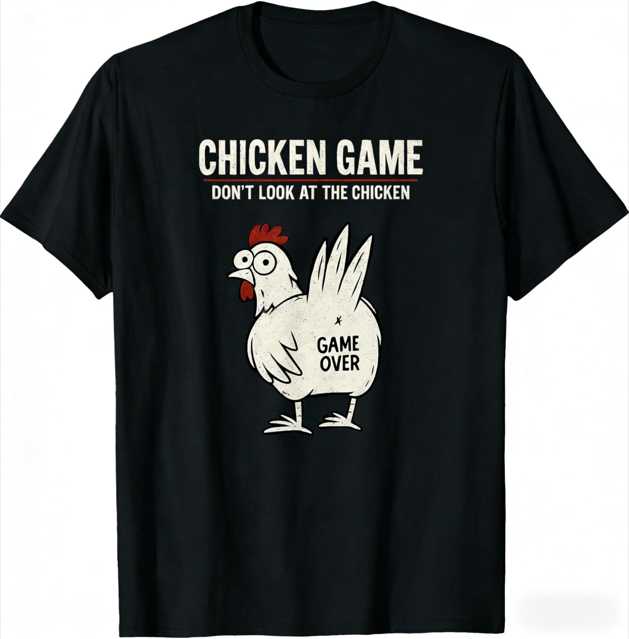 

Chicken Game Pattern Printed Cotton Tshirt 2026 Summer New Style for Both Unisex and Women Comfortable and Versatile 4XL