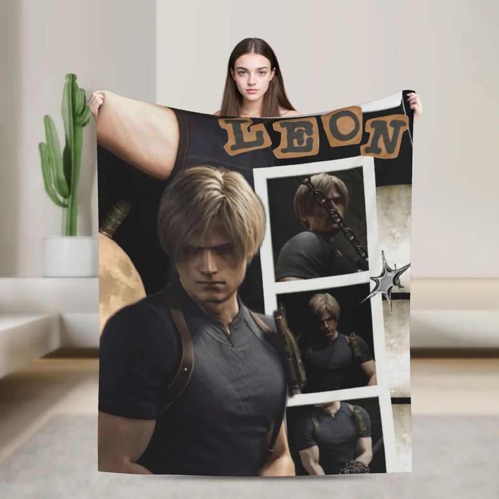 Leon Kennedy Resident Evils Blanket Quality Soft Warm Bedding Throws Spring Children Living Room Graphic Bedspread