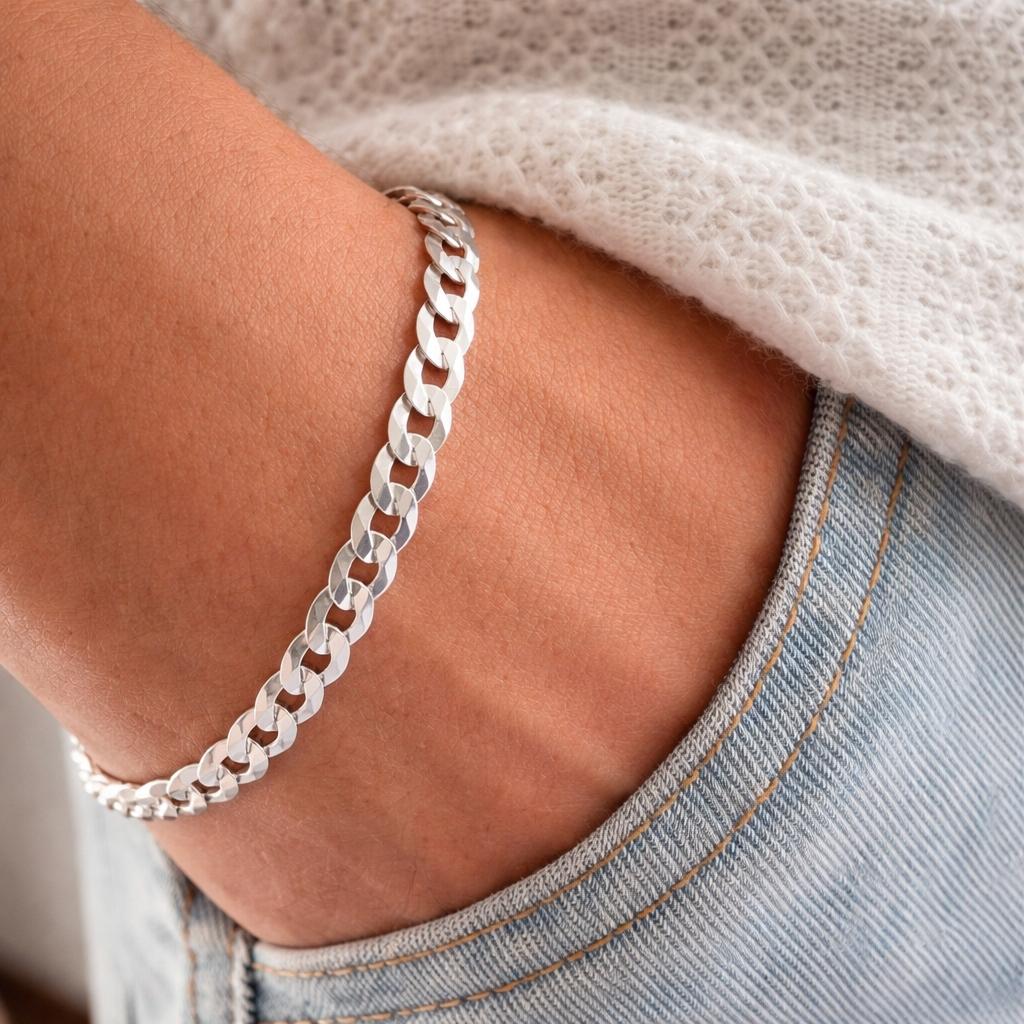 Men' Silver Bracelet THICK 6mm Silver 925 FULL ARMOR