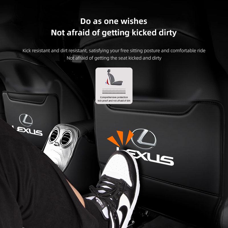 PEOB7 Car Seat Back Anti Kick Cover Pad Leather Protector Mat Tire Valve Cap For Lexus F Sport ES LM GS IS NX RX LX IS250 IS430 RX300