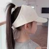 Solid Color Children's Baseball Cap High Ponytail Baby Peaked Cap Girl Kids Sun Hat  4-12 Years