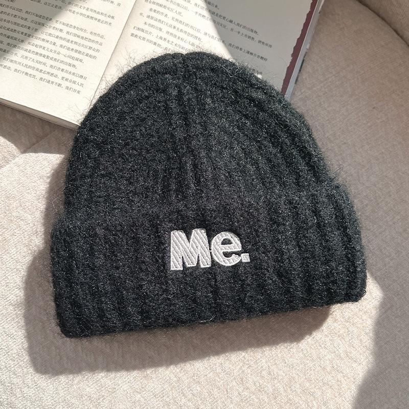 Autumn and winter thickened warm ear protection versatile big head circumference knitted cold hat girl
