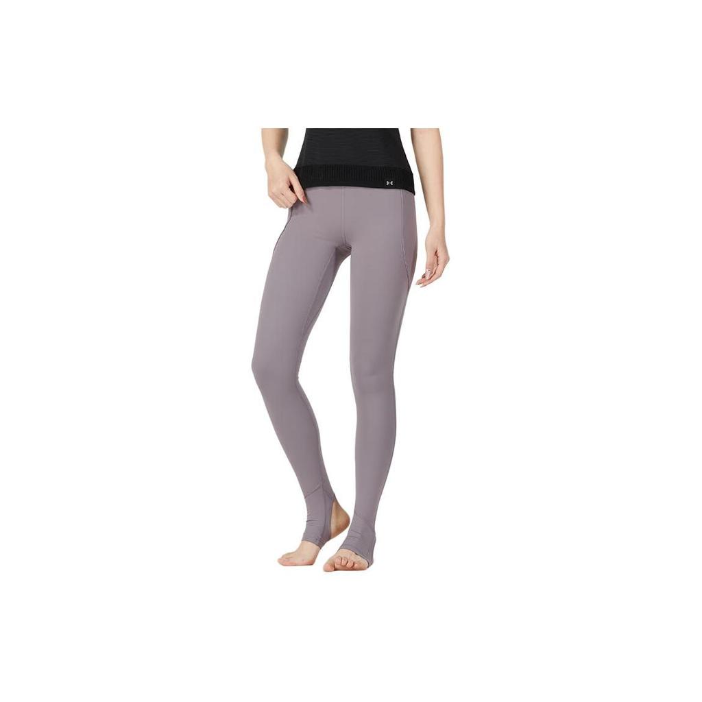 Under Armour Solid Color Training Yoga Fitness Long Pants Women Bottoms Light-Purple 1356390-585