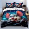 Cute Mouse Bedding Set - Kids Room Decor Soft Comfortable Duvet Cover Bedding Set Included 1*Duvet Cover & 2*Pillowcases, Gift