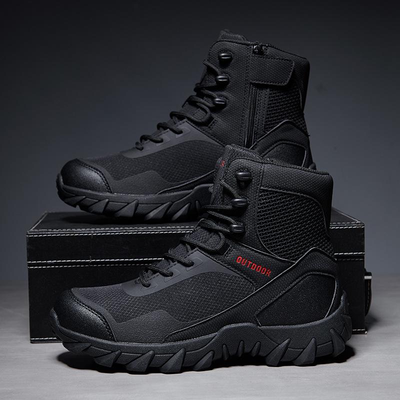 Plus Size Men s Tactical Camouflage Combat Boots for Outdoor Training 40 чёрный