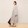 LESS Women's Long Lapel Collar 100% Wool Coat