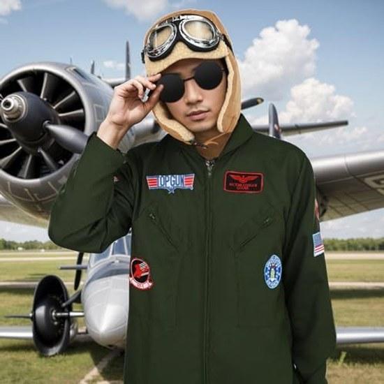 Formemory Halloween Cosplay Pig Pilot Costume Aviator Party Nose Hat Glasses Set Event Warm Anime Funny Winter Use Cold Protection