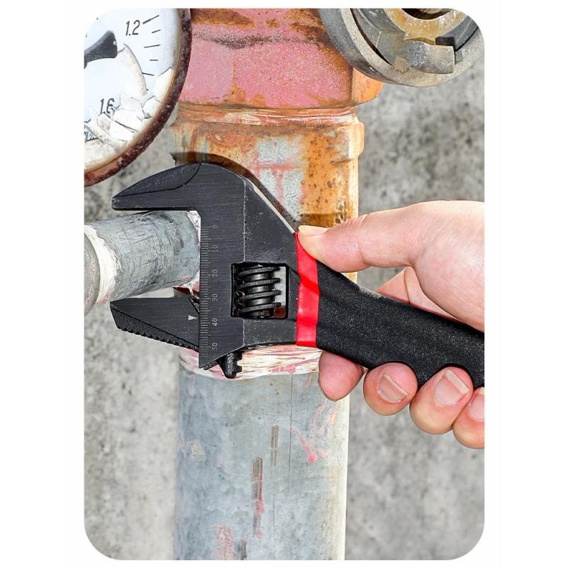 1 Pcs 6/8” Short Handle Adjustable Wrench Oversized Open Bathroom Wrench Mini Small Board Large-diameter Adjustable Short Handle