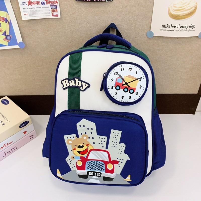 Cute And Breathable Nylon Children's Backpack Featuring Fun Animal Patterns