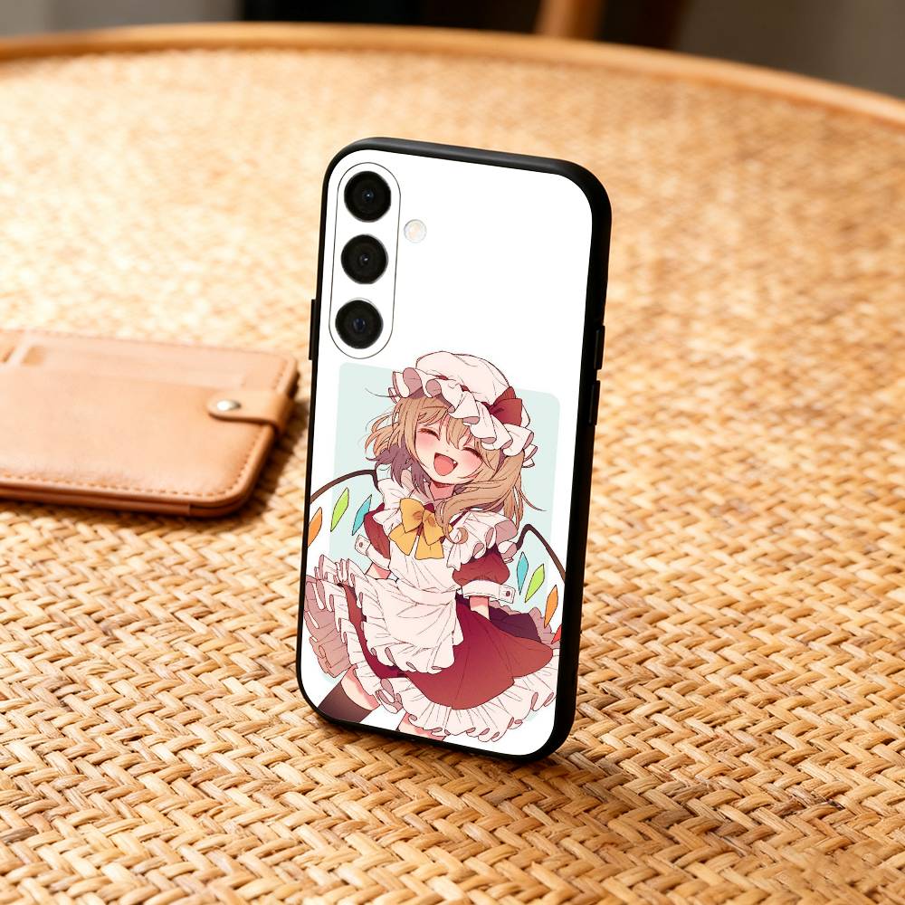 Cute TouHou Project Flandre Phone Case For Samsung  A73,72,71,A52,51,40,41,A22,A32,31,A13, Soft Black Shell