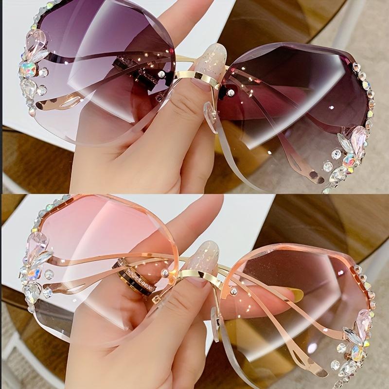 2pcs Women s -studded High-end Fashion Decorative Glasses, Suitable for Street Photography, Gathering and Party Wear
