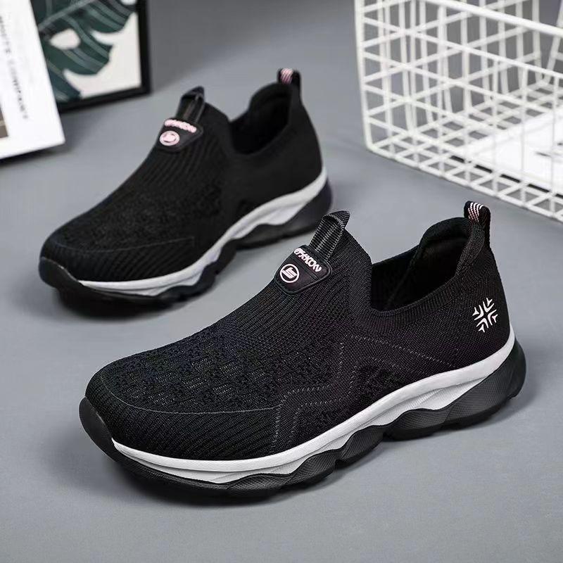 Old ******* cloth shoes women's ****** and autumn mother sports shoes one pedal middle-aged walking shoes s**t sole comfortable elderly shoes