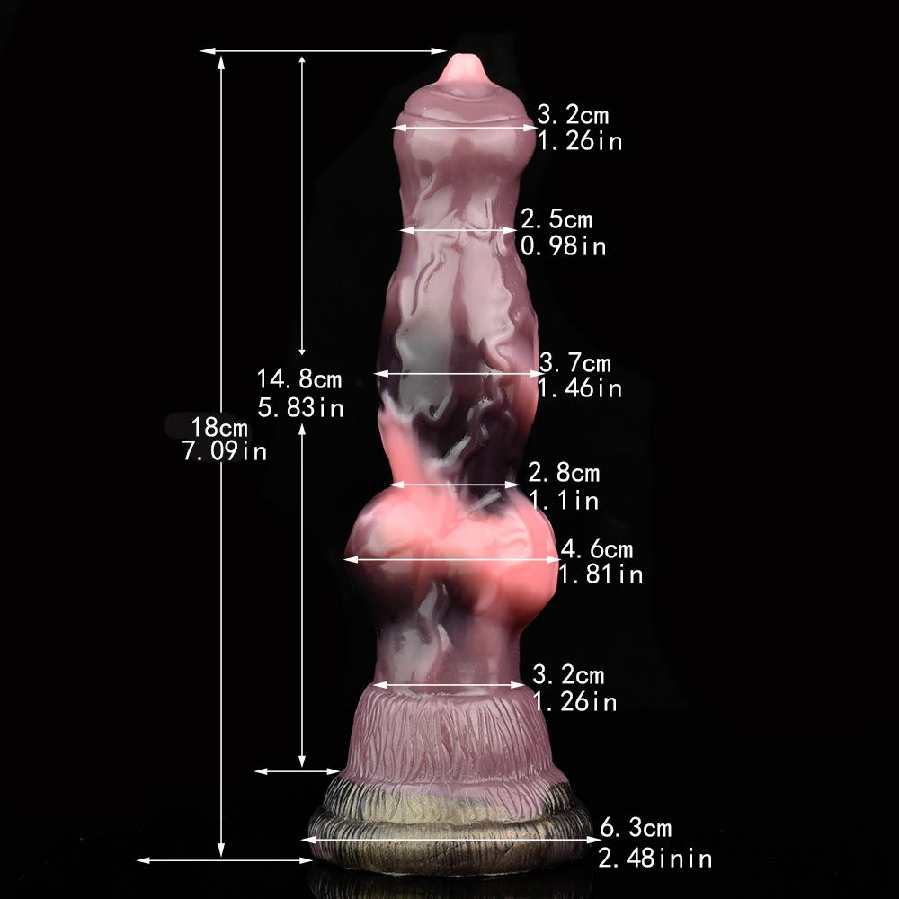 YOCY Knoten Pferde Penis Anal Dildos Vaginal G-Punkt Stimulator Tierischer Penis Silikon Anal Plug Sexspielzeug für Frauen Männer Masturbator