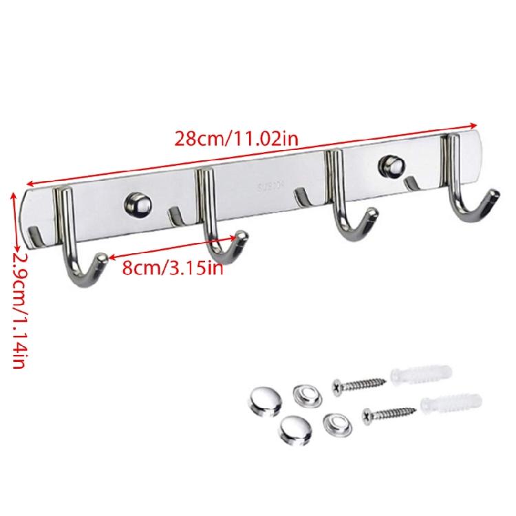 Multipurpose Stainless Steel Hook Rack Practical Hook Rail Elegant Hangers for Hanging Towels Clothes In Any Room