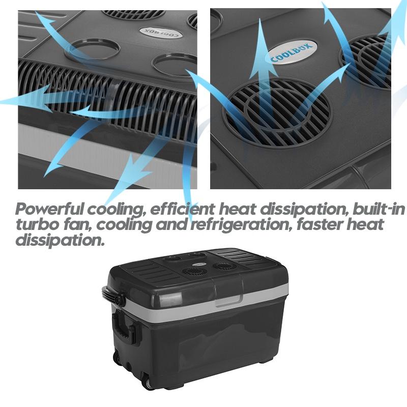 220V 12V 45L Car Fridge Portable Refrigerator 45L Mini Fridge Auto Fridge Freezer RV Van Truck Travel Cooler Heater Home Use