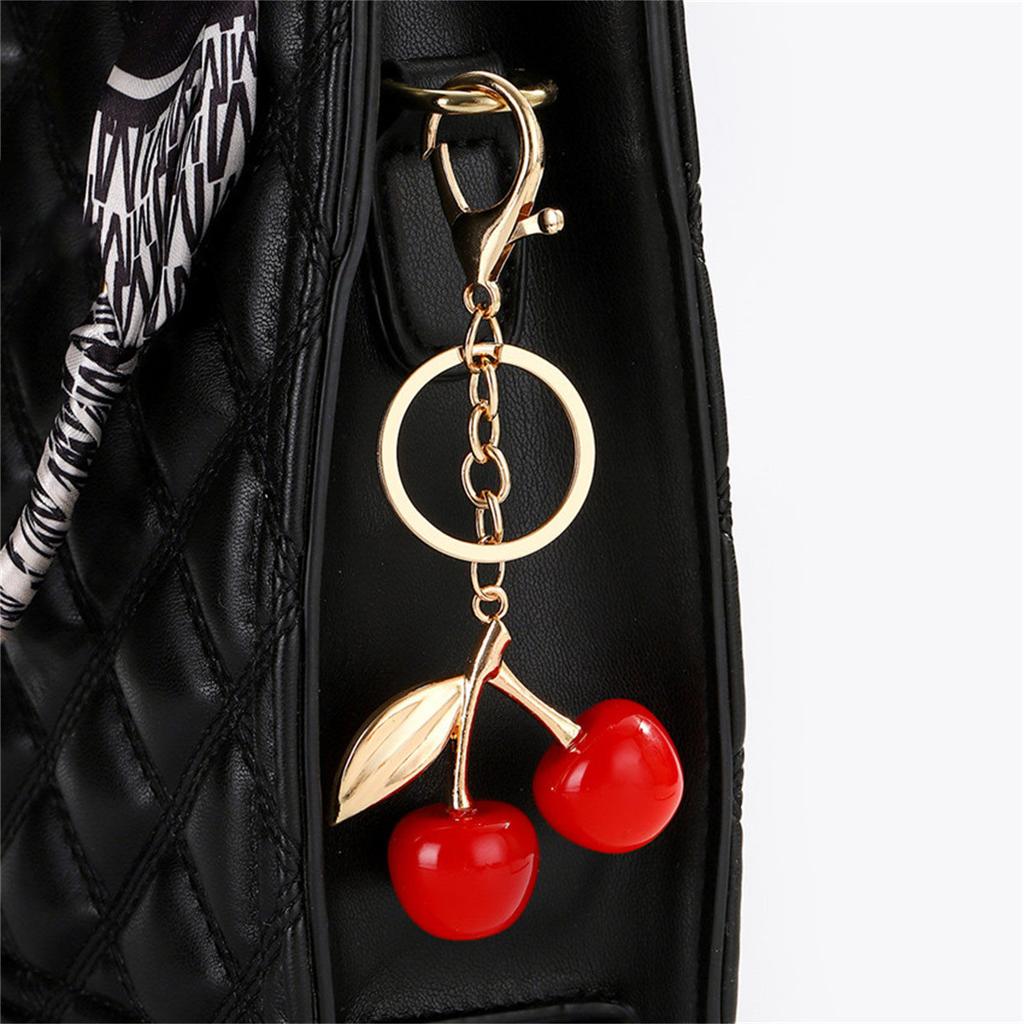 Cherrys Keychain Pendant Lovely Sturdy Resin Charm for Bags and Car Fashionable Accessory for Trendsetters Outfits