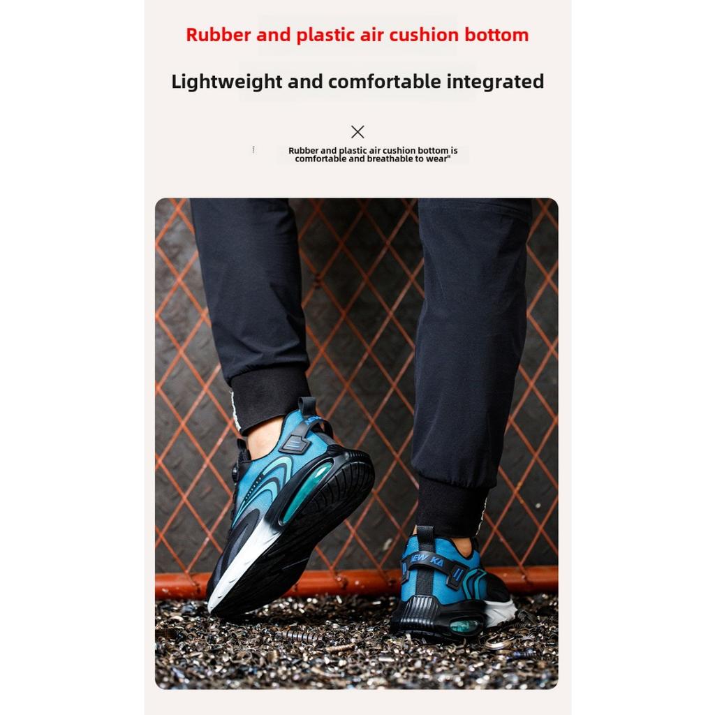 Schwarze Arbeitsschuhe, Herren Anti-Quetsch Anti-Durchstich, Rutschfest Geruchsneutral Arbeitsschutzschuhe, Sicherheitsschutz Anti-Quetsch Herrenschuhe