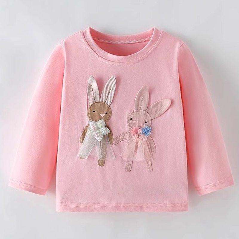 In-Stock Girls' Long-Sleeve T-Shirt, New Spring and Autumn Style, Stylish Children's Pullover Top, Baby Girl Clothes, Autumn Base Shirt 3