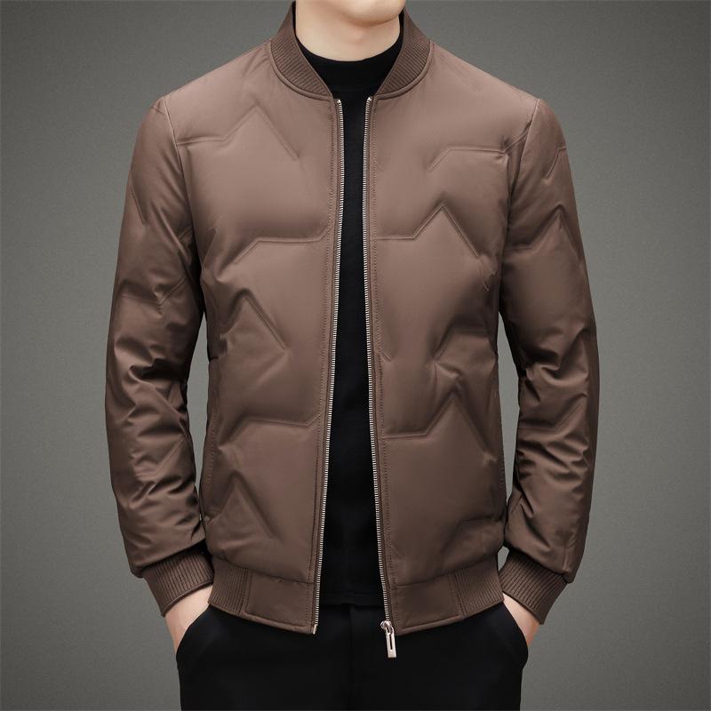 

Новая осенне-зимняя куртка-бейсбольный воротник для молодых мужчин, короткая модная простая куртка-пуховик, утепленная куртка-пуховик 4XL