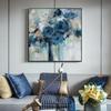Aquarell Blau Blumen Leinwand Malerei Moderne Abstrakte Poster und Drucke Wand Kunst Bilder für Wohnzimmer Home Decor Unframed