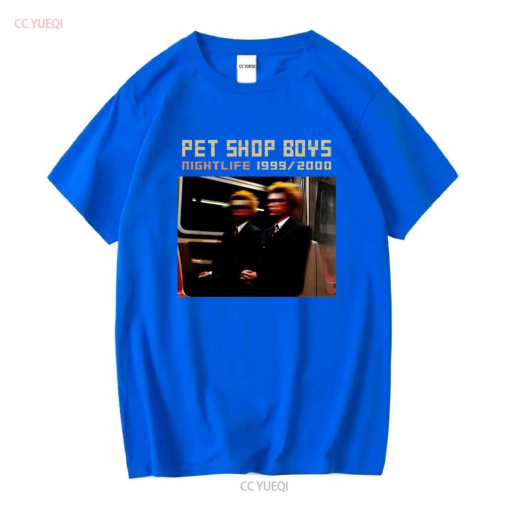 Pet Shop Boys Night Life Maglietta Nera Tutte le Taglie Maniche Lunghe o Corte Vintage Lavata Abbigliamento Firmato Traspirante