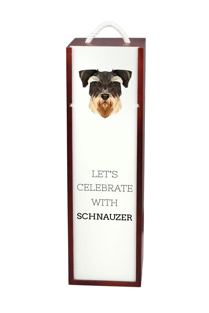 Sznaucer, Schnauzer - Geometryczne Pudełko Ze Zdjęciem I Napisem Na Wino Marki Art-Dog