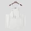 INCERUN Men Patchwork Strap Sleeveless Bandage Tanks Jumpsuits Bodysuits Underwear with Oversleeve