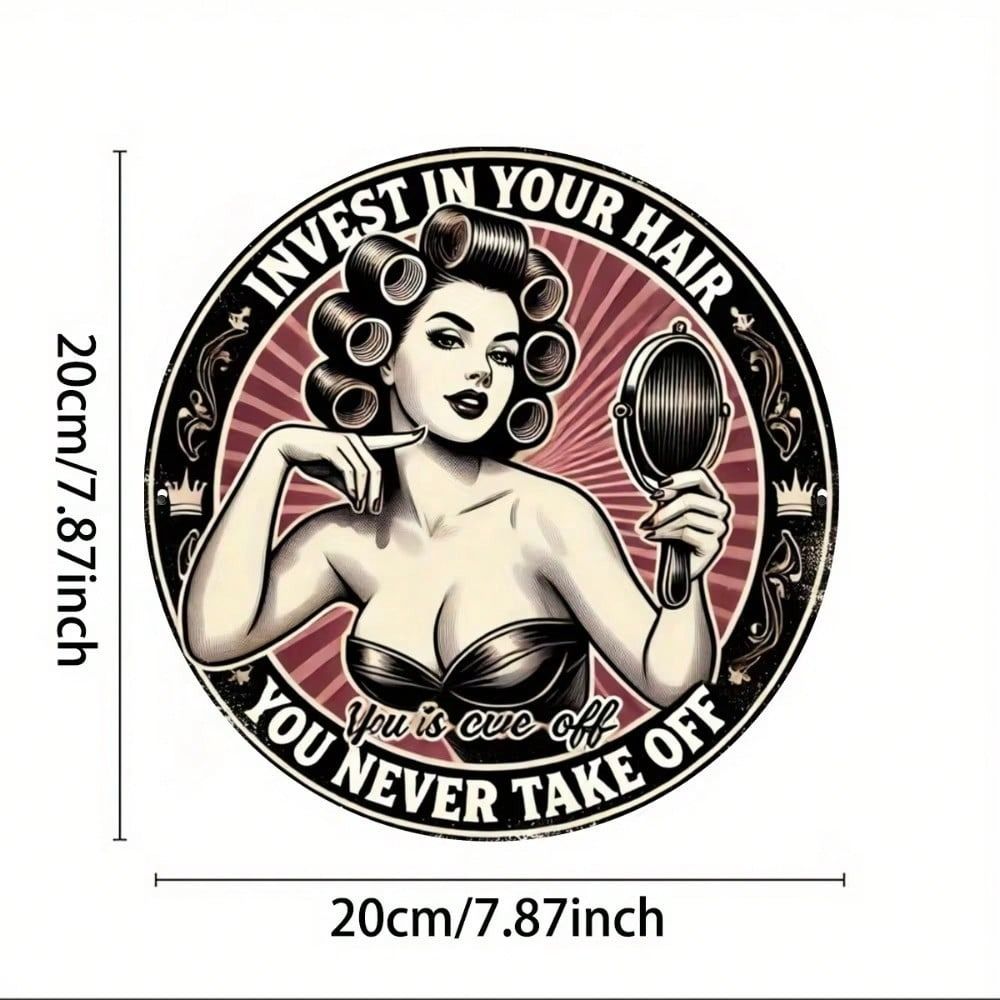 **Vintage Metal Tin Sign Floral Home Decor Wall Art 20x20 cm**