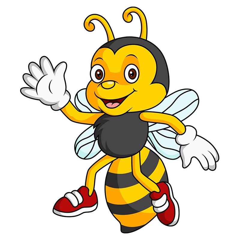Cartoon kleine Biene hält Honig Aufkleber auf dem Auto Vinyl Aufkleber wasserdichte Dekoration Autoaufkleber