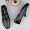 Fashion Genuine Leather Loafers for Men Ultra-light Soft-Soled Moccasins Breathable Slip On Flats Comfy Metal Buckle Male Driving Shoes