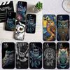 LO20 Cartoon Art Owl Soft Shell Phone Case for Redmi Note 13 14 Pro+ Plus A3 A3X 13X 13C 13R 14S 14C 14R