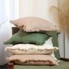 Linen Fringe Throw Cushion Cover Farmhouse With Tassels Soft Accent Pillowcase For Chair Sofa Bed Living Room Home Decorative