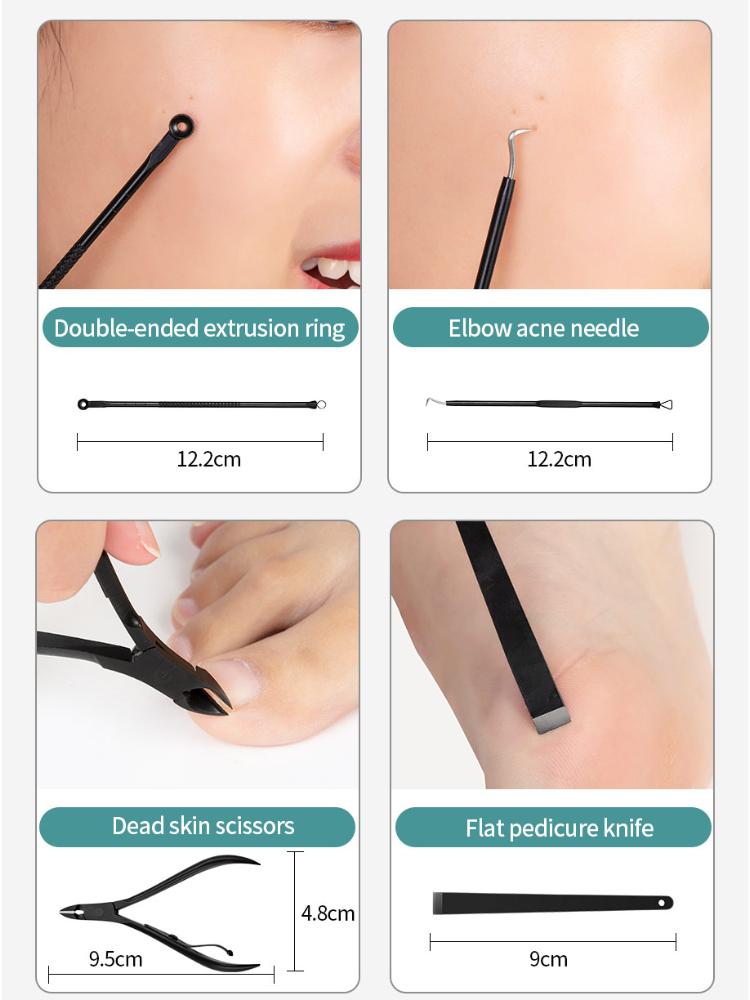 7/10/15Pcs Professional Nail Cutter Pedicure Scissors Set Stainless Steel Eagle Hook Portable Manicure Nail Clipper Tool Set