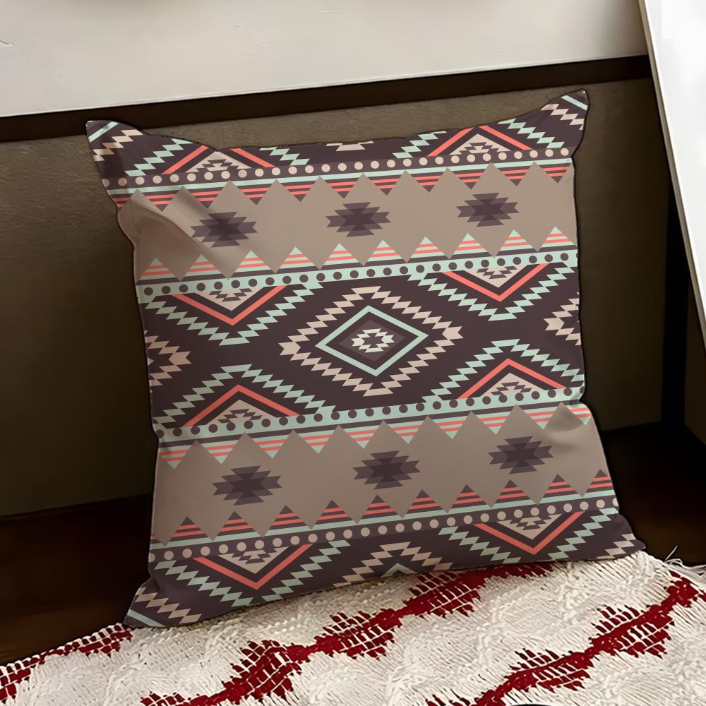 Native Fabric Pattern Cushion Cover Reversible Soft Durable Pillow Cover Home  Car MultiScene Use for Daily Comfort