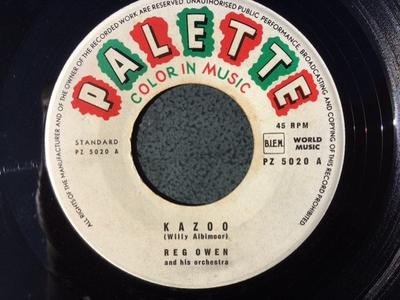 7-Zoll-Schallplatte REG OWEN & HIS ORCHESTRA - Kazoo / Ginchy PZ5020 Palette 1959 Belgien Jazz Gebraucht